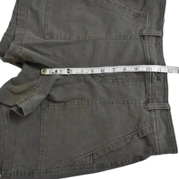 Eddie Bauer High Waist Utility Denim Shorts Khaki Green Size 6 - Picture 10 of 11